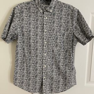 Black and White Flower Casual Shirt